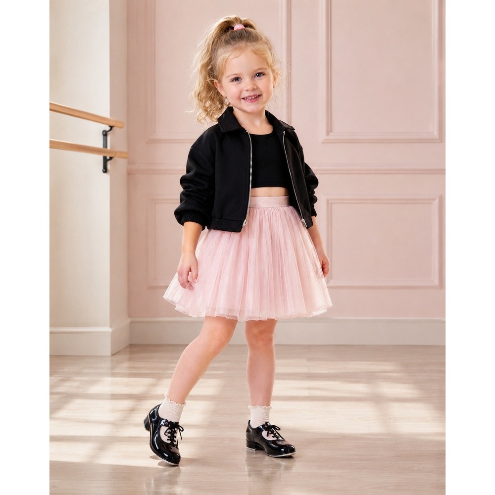 Capezio Girls Size 8 D Black Patent Tele Tone Tap Shoes Mary Jane Dance